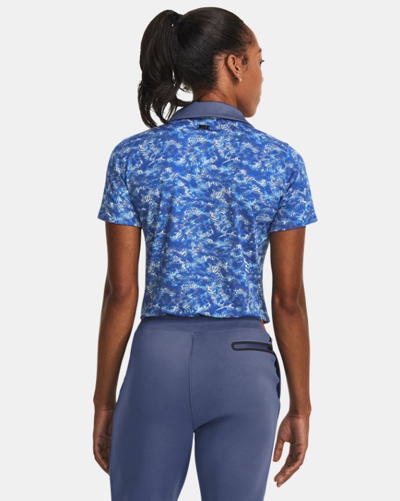 Women's UA Playoff Printed Polo in Blue image number 1